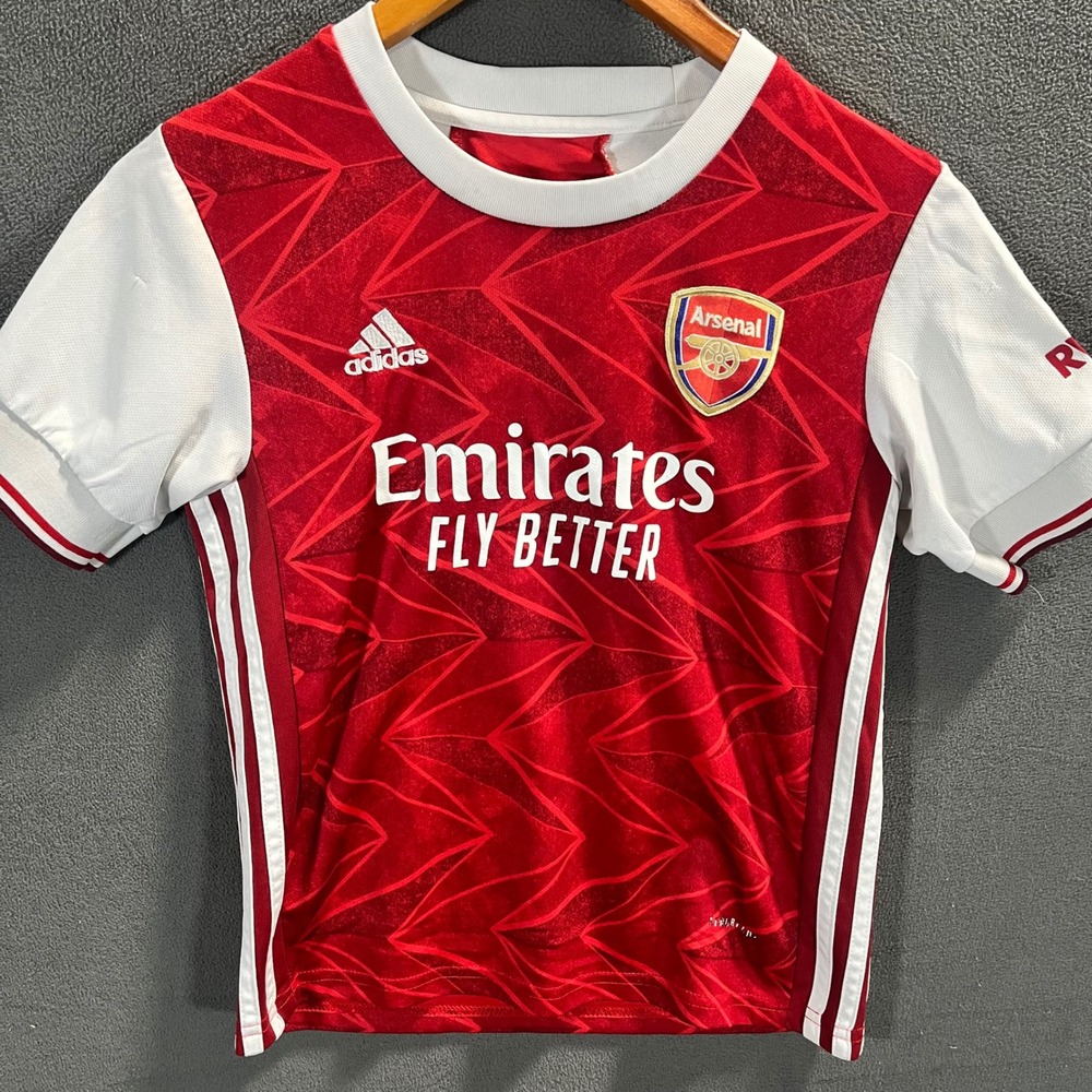 Adidas Arsenal FC Kids Home Jersey Red White Aeroready Soccer Shirt Size 24